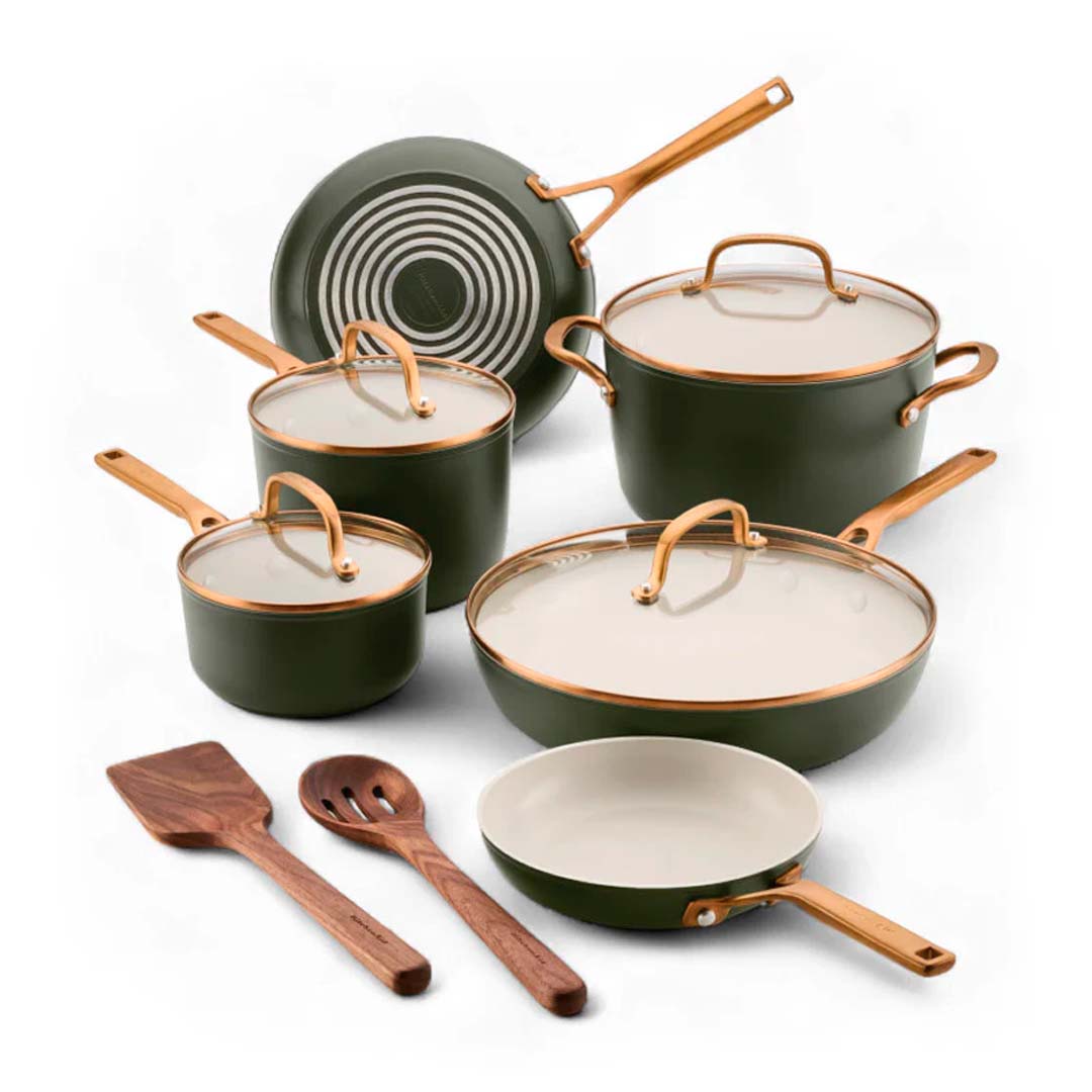 KitchenAid Hard Anodized Ceramic Induction 12-Pc Set, Evergreen 84470 KitchenAid Hard Anodized Ceramic Induction 12-Pc Set, Evergreen 84470