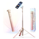 KraftGeek 65 H Unfolded JustTap Tripod Magsafe for iPhone, Ombre Peach