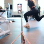 KraftGeek 65 H Unfolded JustTap Tripod Magsafe for iPhone, Ombre Peach