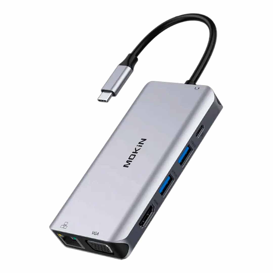Mokin 10in1 USB-C Hub (X002FA9PUS) (1) Adaptador multipuerto MOKiN 10 en 1 USB-C Hub (X002FA9PUS) - Imagen 1