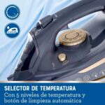 Oster Plancha a Vapor OSTGCSTCC5000, 2 en 1 con Suela de Cerámica, Azul