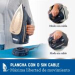 Oster Plancha a Vapor OSTGCSTCC5000, 2 en 1 con Suela de Cerámica, Azul