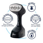 Oster Vaporizador de Telas Portátil con Cable de 2,5 mts, Capacidad de 240 ml, Negro GCSTES101