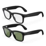 Lentes IA Ray-Ban Meta Wayfarer (Gen 2) en negro brillante (talla L), con lentes de transición transparente/Verde Grafito (T 155, S 53)