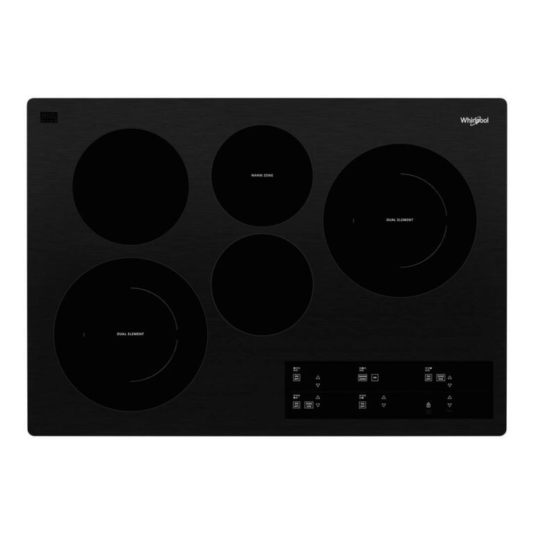 Whirlpool 30 Electric Ceramic Glass Cooktop with Two Dual Radiant Elements WCE97US0KB (5 Zonas)