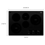 Whirlpool 30 Electric Ceramic Glass Cooktop with Two Dual Radiant Elements WCE97US0KB (5 Zonas)