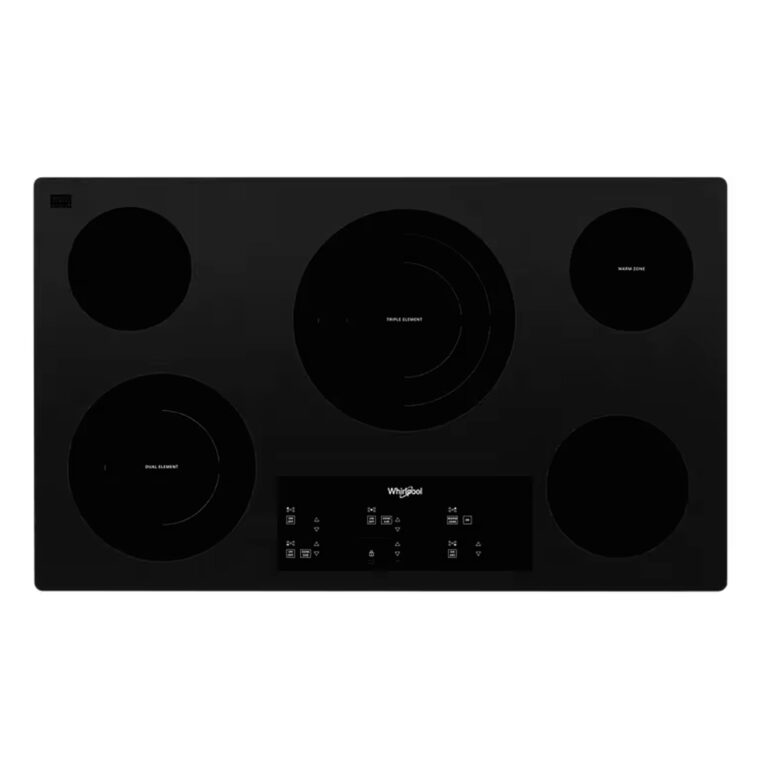 Whirlpool 36 Electric Ceramic Glass Cooktop with Triple Radiant Element WCE97US6KB (5 Zonas)