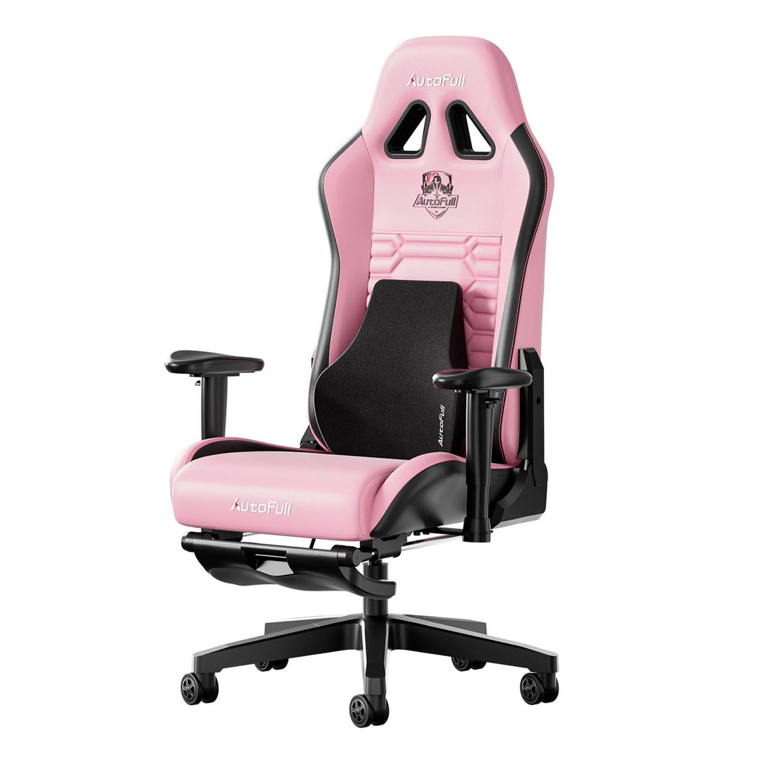 Gaming Chair AutoFull AF083PMSA-CB Gaming Chair with Ergnomic Lumbar Pillow Pink (1) Silla gaming AutoFull AF083PMSA-CB + almohada ergonómica - Rosa - Imagen 1