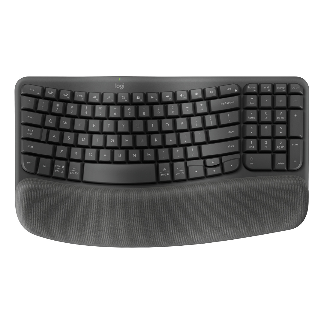 Logitech Wave Keys Ergonomic Wireless Spanish Graphite 920-012278 (3) Teclado inalámbrico Logitech Wave Keys 920-012278 SPA - Grafito - Imagen 1