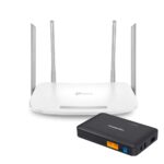 Kit Router TP-Link ISP EC220-G5 + Marsriva Mini UPS (Sistema de Alimentación Ininterrumpida)