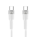 Cable USB-C a USB-C Argom Tech de nylon 1.8m ARG-CB-0047WH - Blanco