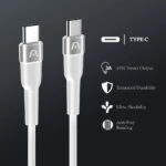 Cable USB-C a USB-C Argom Tech de nylon 1.8m ARG-CB-0047WH - Blanco - Imagen 2