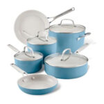 Set de Ollas y Sartenes KitchenAid de ceramica 10 Piezas (84815) Azul