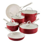 Set de Ollas y Sartenes KitchenAid de ceramica 10 Piezas (84845) Rojo Imperial