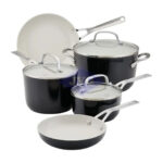 Set de Ollas y Sartenes KitchenAid de ceramica 8 Piezas (13175) - Negro