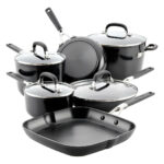Set de Ollas y Sartenes KitchenAid Aluminio Anodizado, 10 Piezas (84800) - Negro Onyx