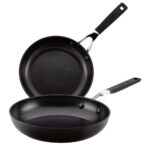 Set de Sartenes KitchenAid Anodizado Duro 2 Piezas, 8.25"/12.25" (84811) Negro Onix