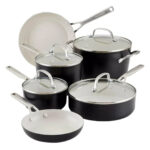 Set de Ollas y Sartenes KitchenAid de ceramica 10 Piezas (84837) Negro Mate