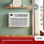 TCL A/A Ventana TAC-24CWDM 24000BTU 220V C/Control, Blanco.